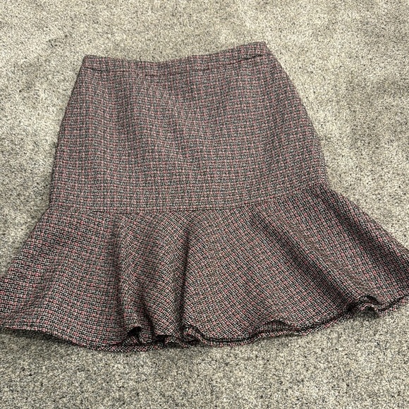 Kasper Elegant Tweed Flared Skirt - Black and Red - Picture 1 of 8